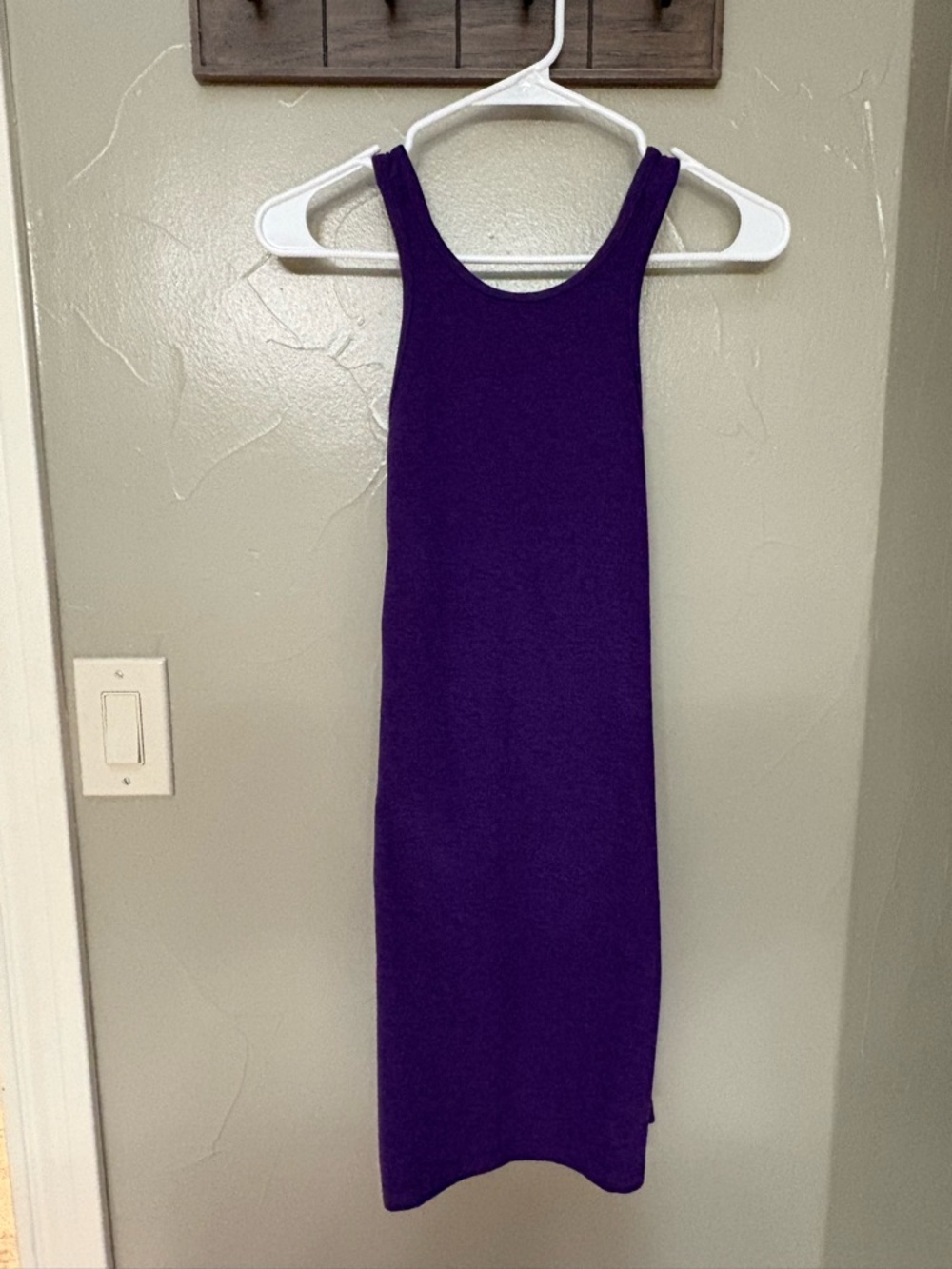 Beyond Yoga Purple Sleeveless Midi Bodycon Dress